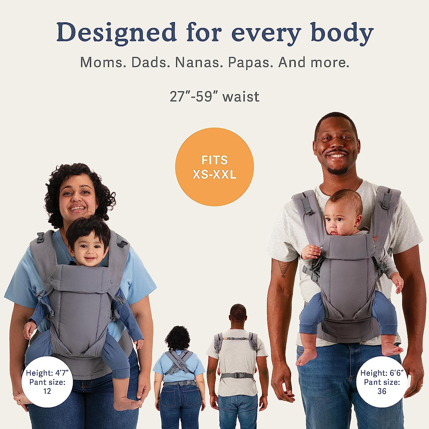 Baby Carrier Newborn to Toddler - All Positions Baby Body Carrier, Baby Carrier Backpack & Baby Front Carrier with Adjustable Seat, Ergonomic Baby Holder Carrier 7-35 lbs (Navy)