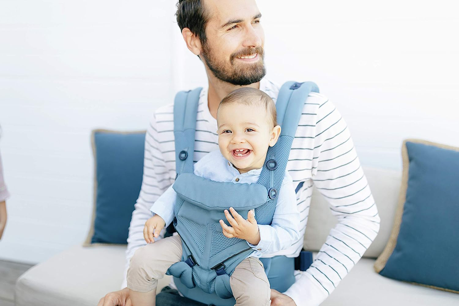 360 All-Position Baby Carrier for Newborn to Toddler with Lumbar Support & Cool Air Mesh (7-45 Lb), Pearl Grey