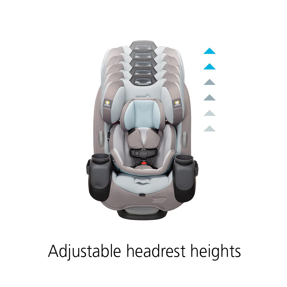 Safety 1st Grow and Go All-in-One Convertible Car Seat, Rear-facing 5-40 pounds, Forward-facing 22-65 pounds, and Belt-positioning booster 40-100 pounds, Carbon Wave