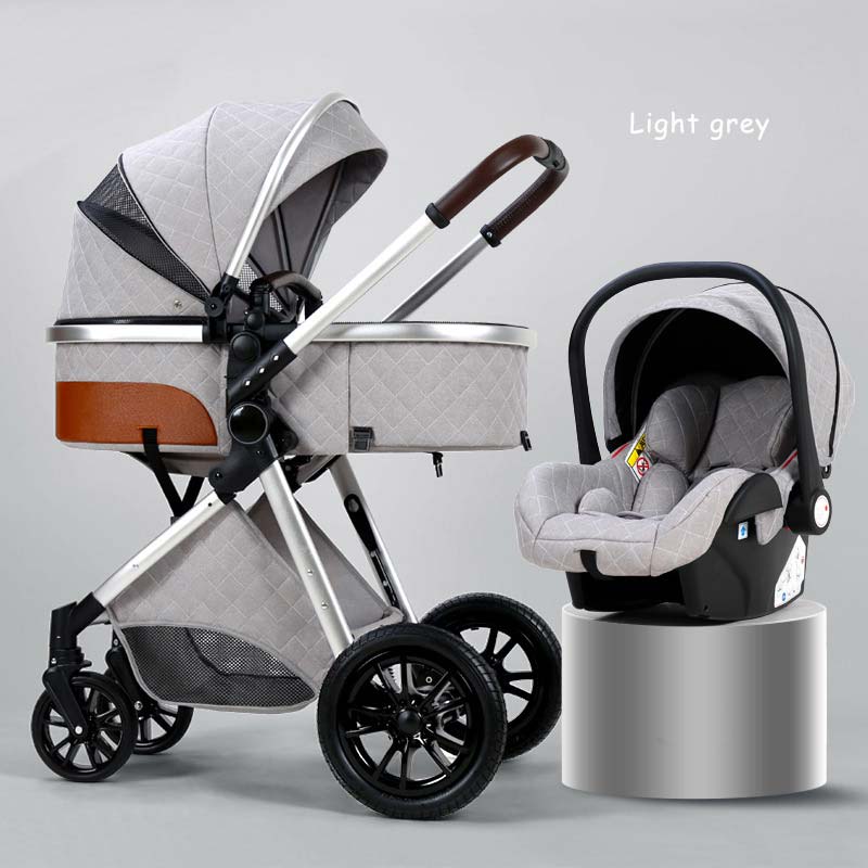 High Landscape Baby Stroller 3 in 1 Travel Luxury Pram Shock-Resistant Pushchair