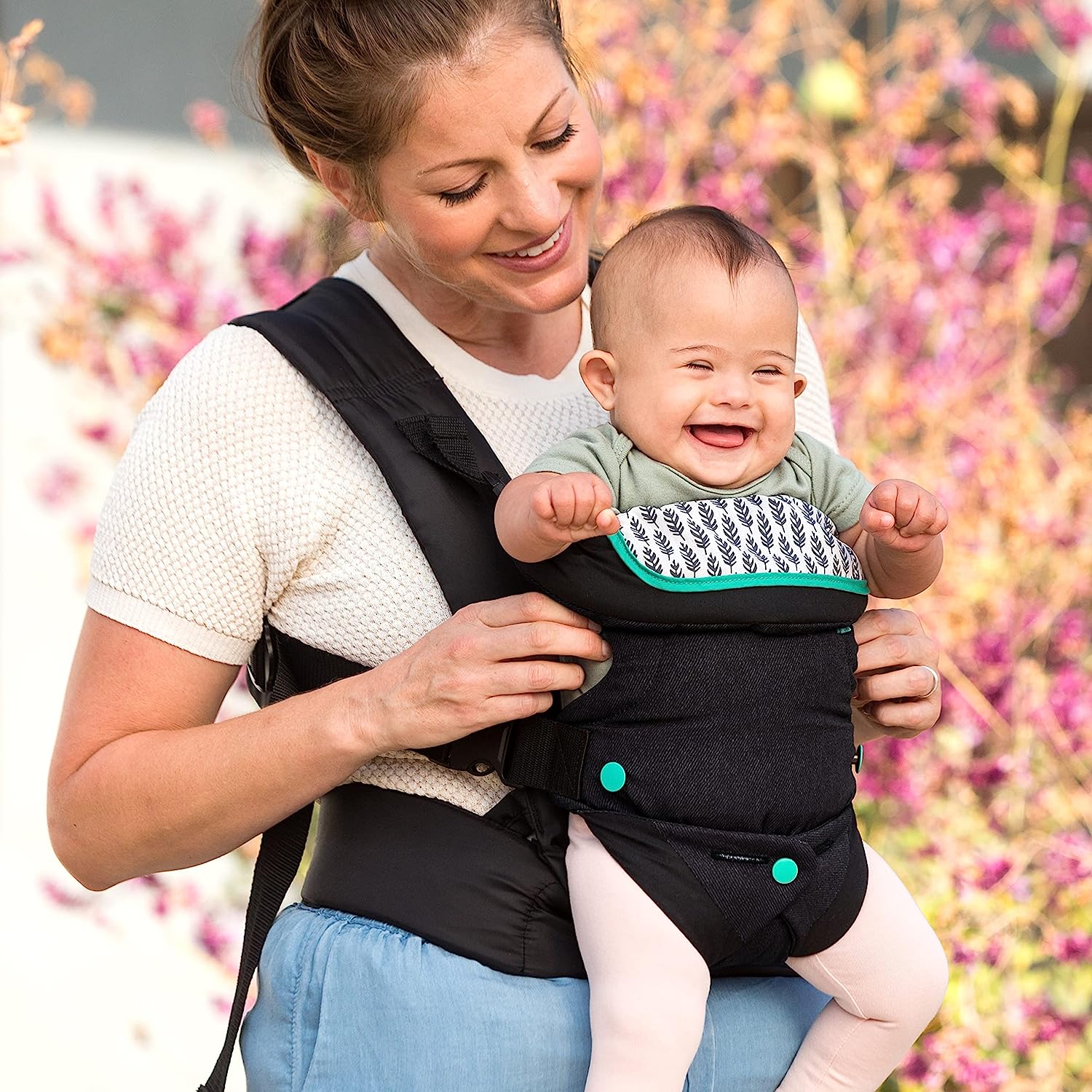 Advanced 4-in-1 Carrier - Ergonomic, convertible, face-in and face-out front and back carry for newborns and older babies 8-32 lbs