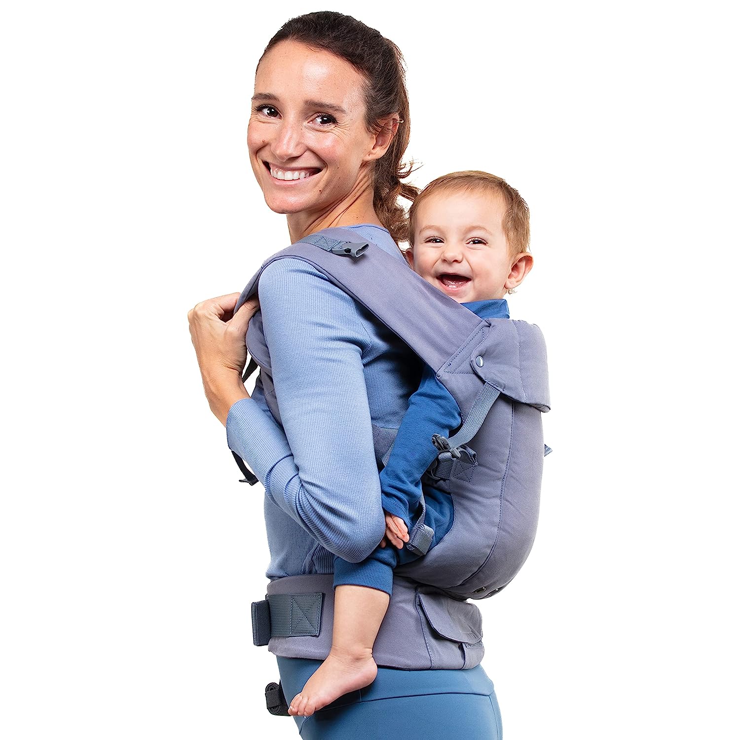 Baby Carrier Newborn to Toddler - All Positions Baby Body Carrier, Baby Carrier Backpack & Baby Front Carrier with Adjustable Seat, Ergonomic Baby Holder Carrier 7-35 lbs (Navy)