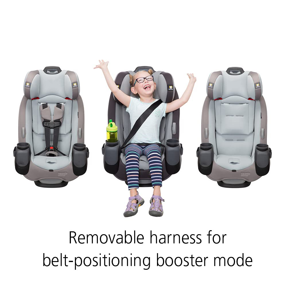 Safety 1st Grow and Go All-in-One Convertible Car Seat, Rear-facing 5-40 pounds, Forward-facing 22-65 pounds, and Belt-positioning booster 40-100 pounds, Carbon Wave