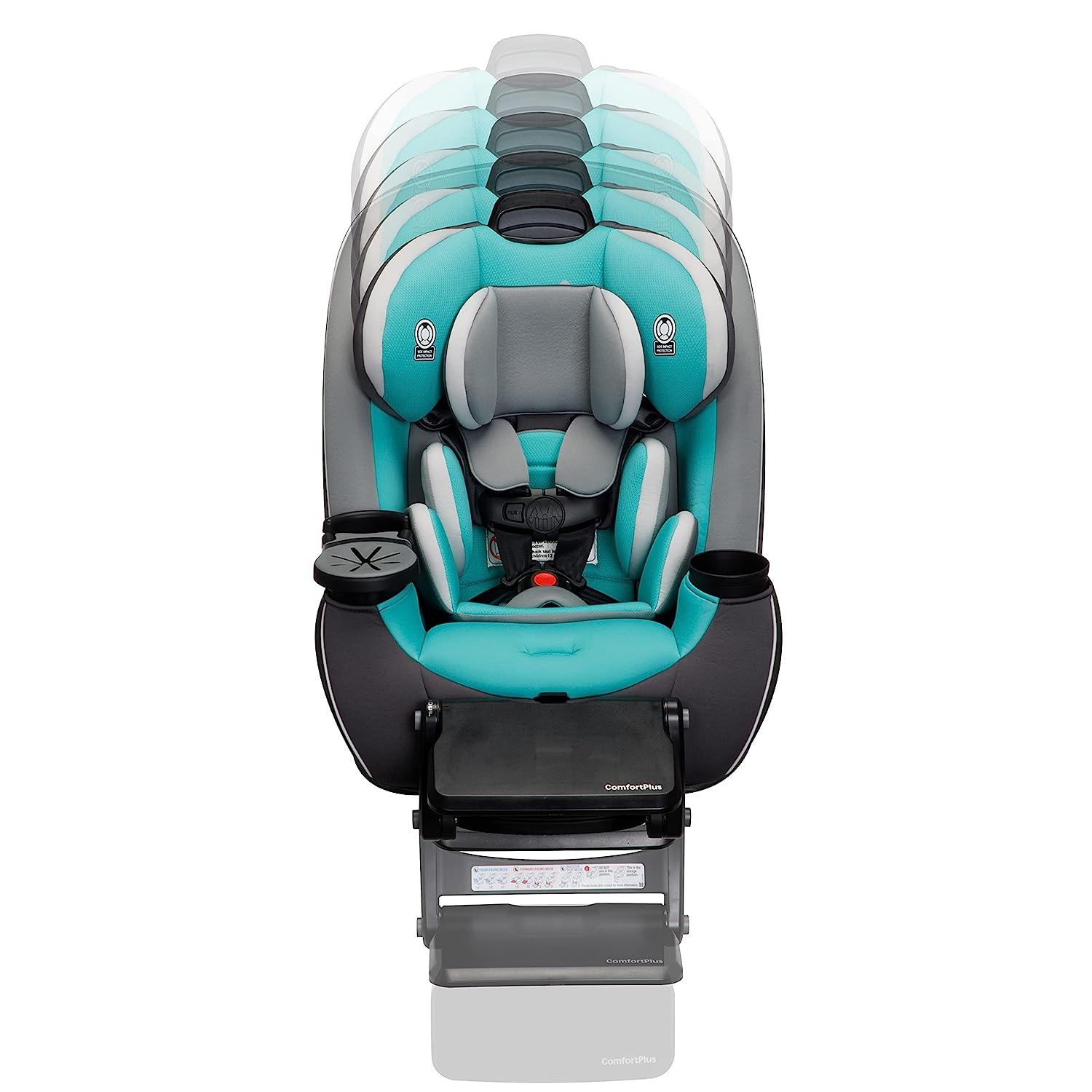Safety 1st Grow and Go All-in-One Convertible Car Seat, Rear-facing 5-40 pounds, Forward-facing 22-65 pounds, and Belt-positioning booster 40-100 pounds, Carbon Wave