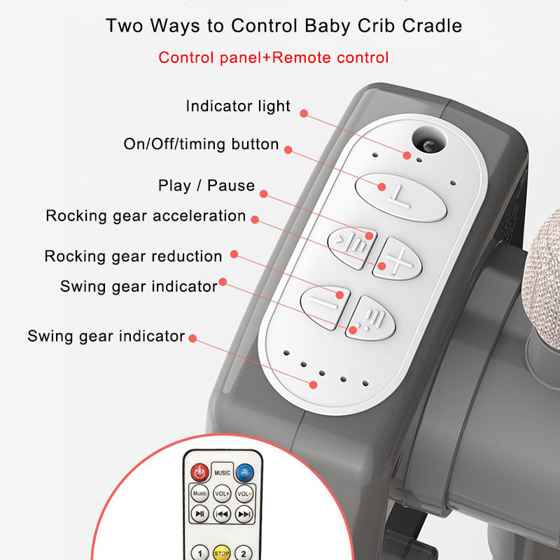 Electric Baby Cradle Smart Baby Bouncer Cradle, Portable Baby Swing with Automatic Swing and Music