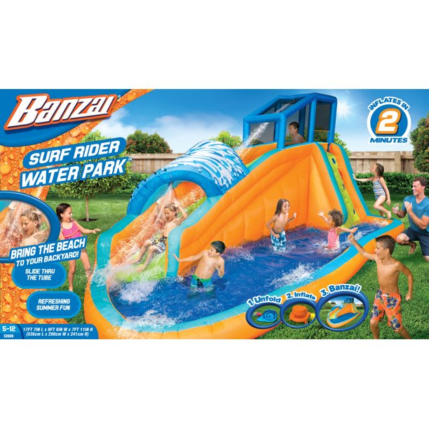 Banzai Surf Rider Aqua Park (Inflatable Water Slide Backyard Summer Fun Pool)