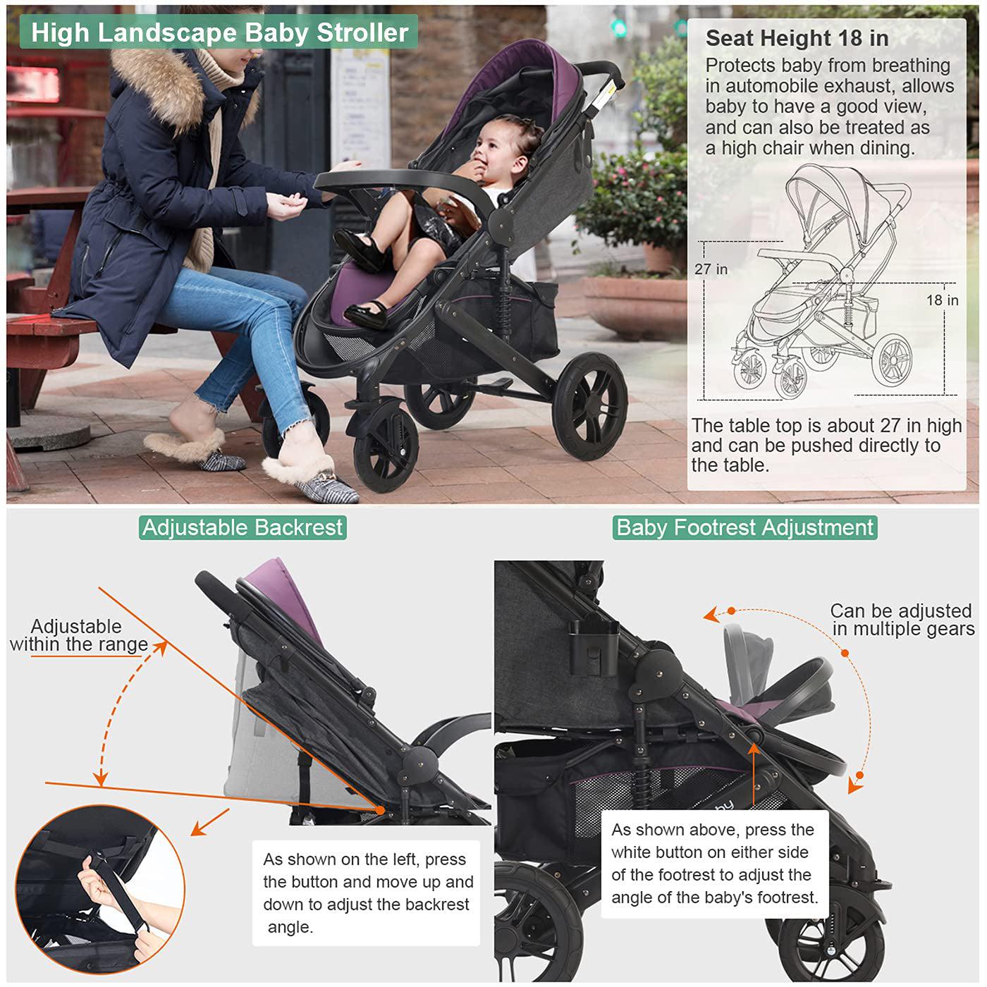 2023 Foldable Lightweight Pushchair Baby Stroller