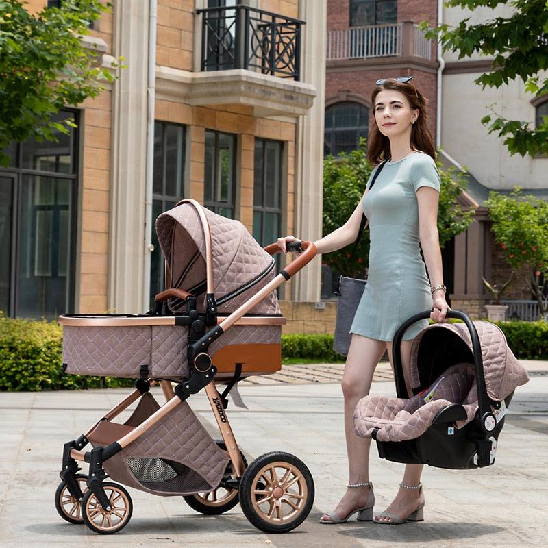 Perfect Pink Premium 3-in-1 Baby Stroller