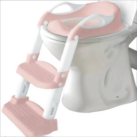 Baby Potty Training Seat with 2 Step Ladderfor Toddlers-Soft Cushioned Seat & SplashGuard, Adjustable Height