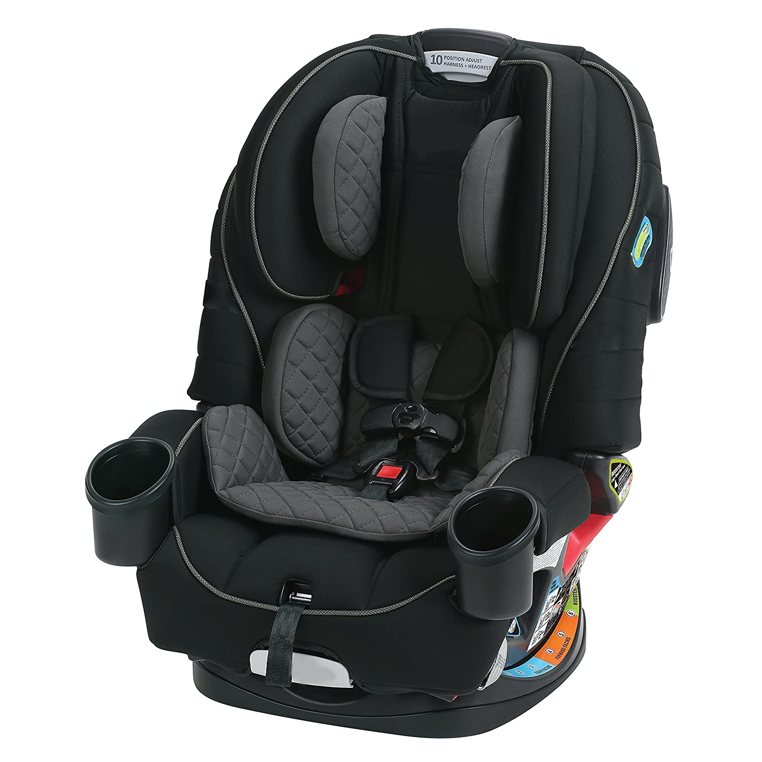 4Ever DLX 4 in 1 Car Seat, Infant to Toddler Car Seat, with 10 Years of Use, Zagg 1 Count (Pack of 1)