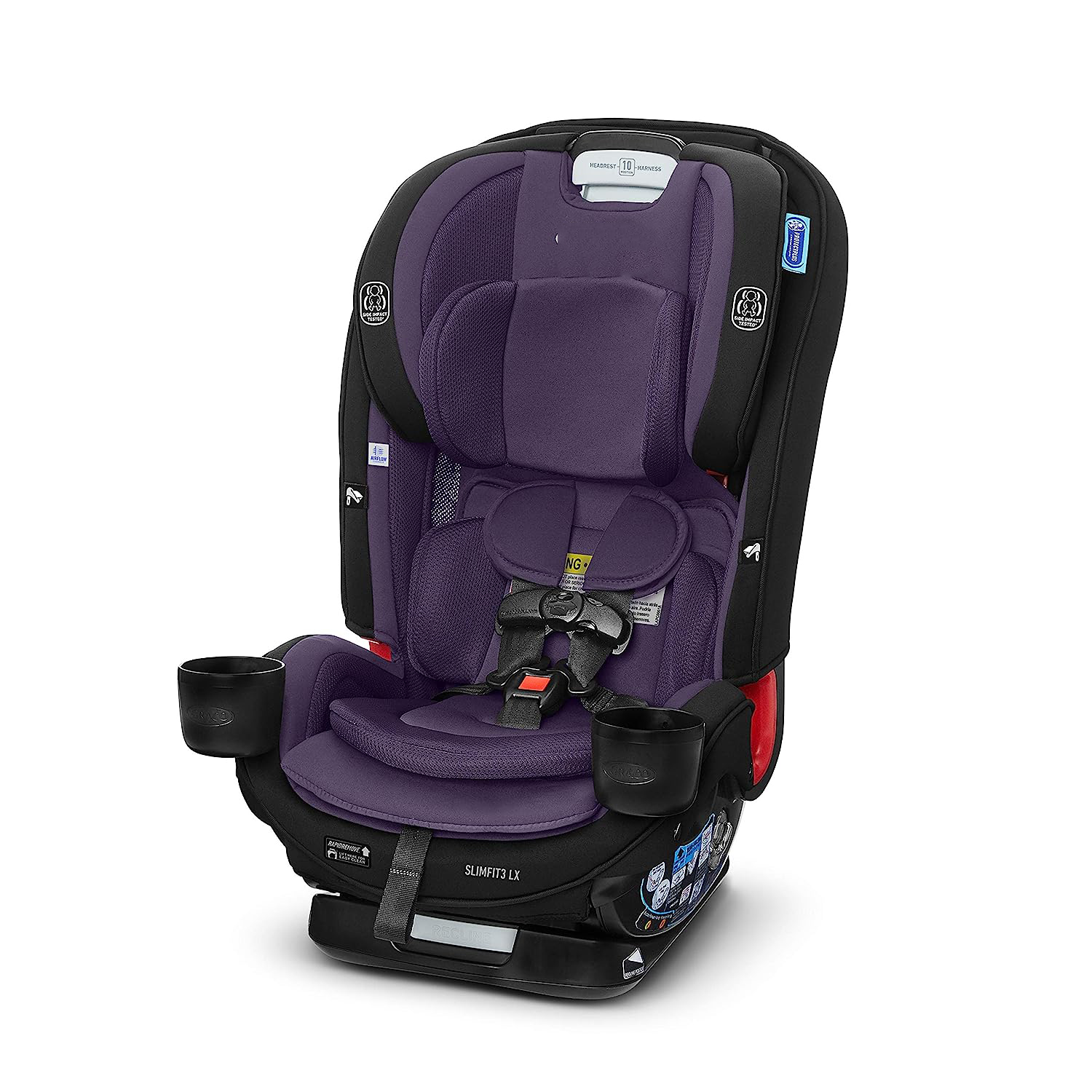 Slimfit 3 in 1 Car Seat -Slim & Comfy Design Saves Space in Your Back Seat, Darcie, One Size