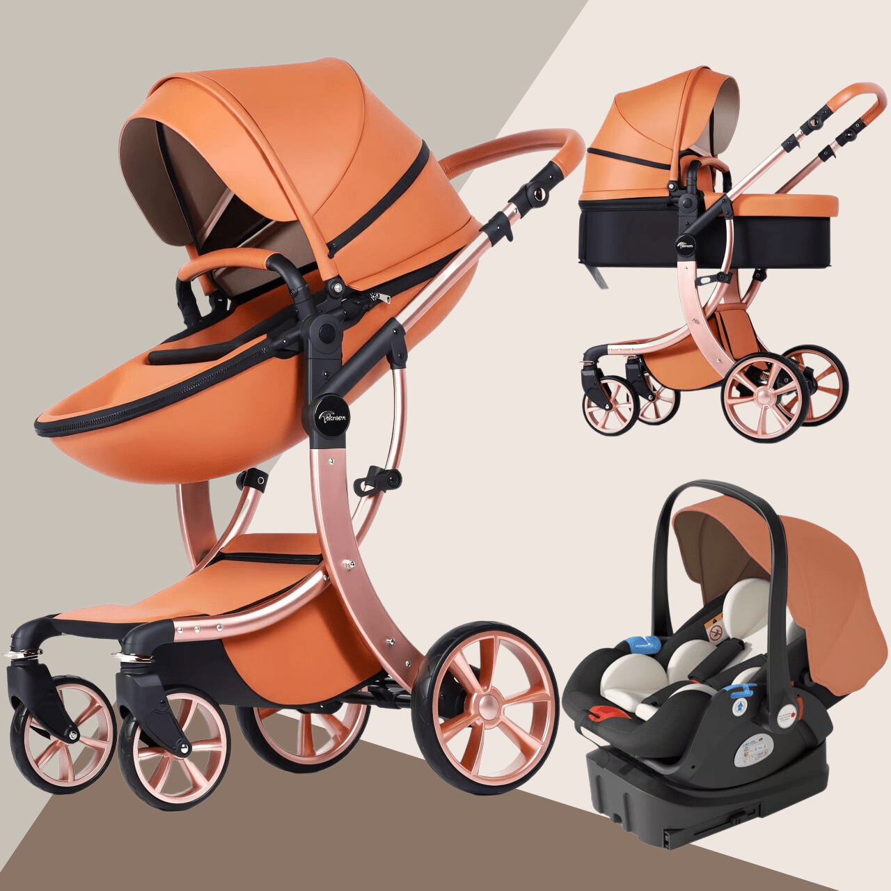 2023 Deluxe 3-in-1 Baby Stroller Combo Car Seat Travel System