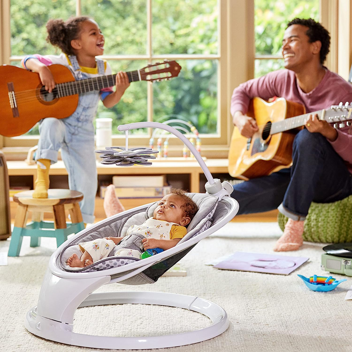 Bluetooth Enabled Lightweight Baby Swing with Natural Sway in 5 Ranges of Motion, Includes Remote Control