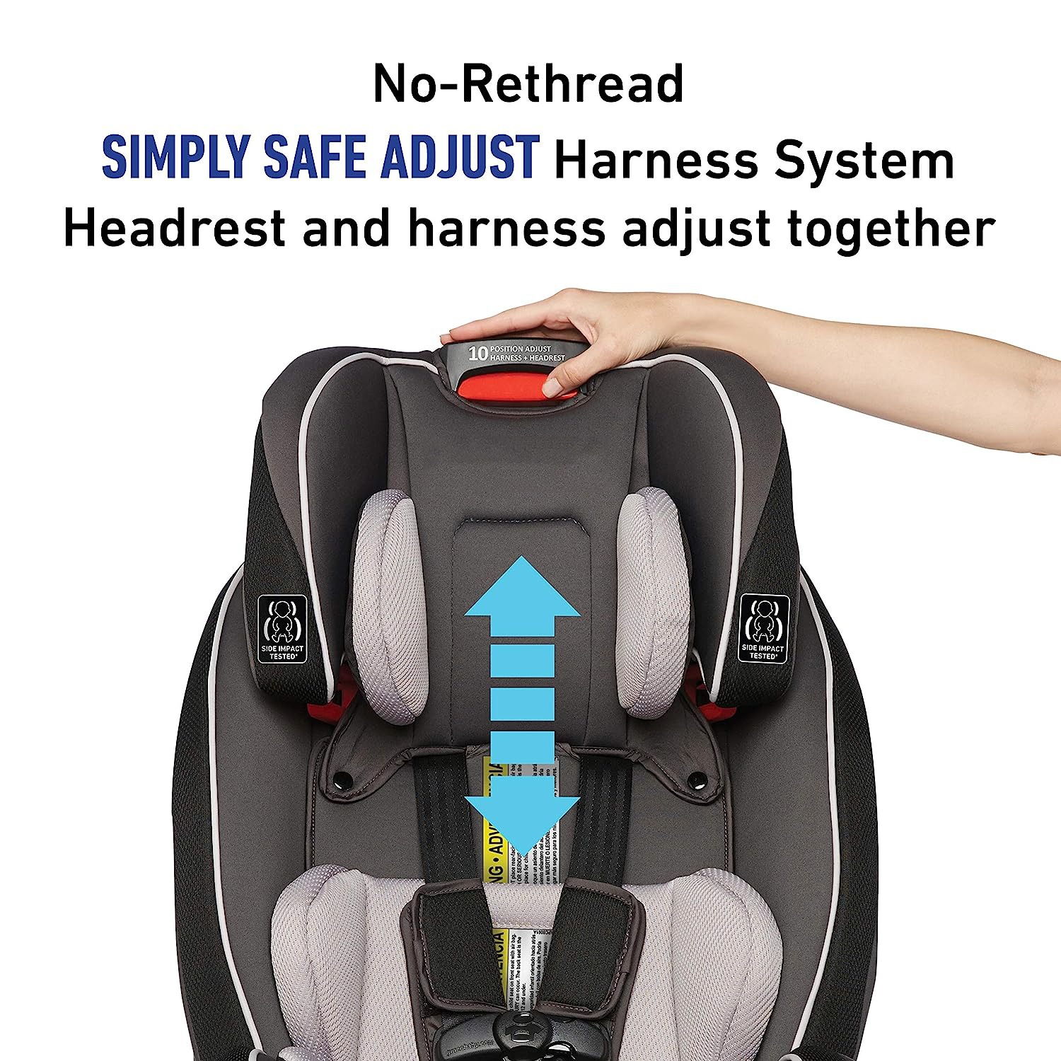 Slimfit 3 in 1 Car Seat -Slim & Comfy Design Saves Space in Your Back Seat, Darcie, One Size