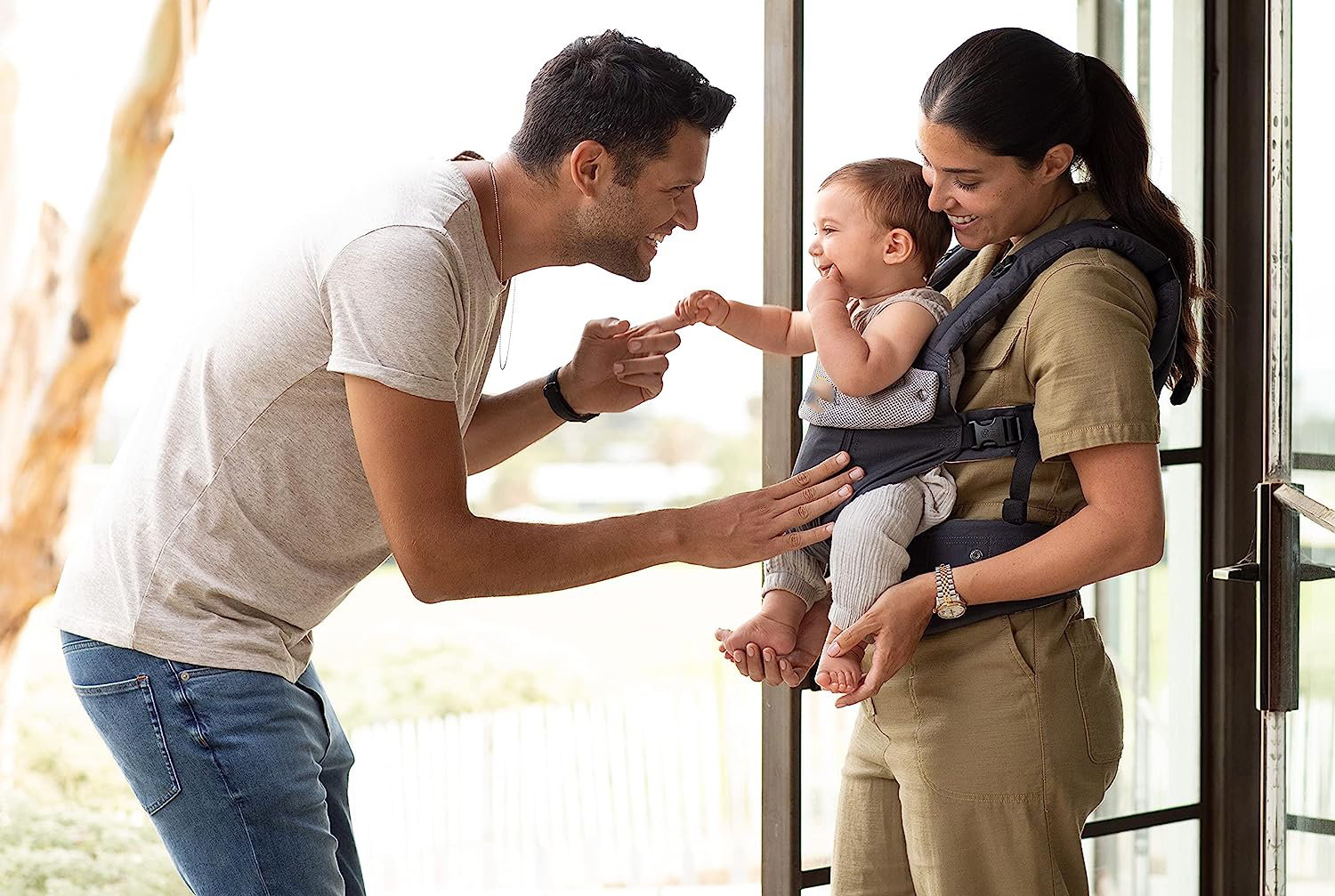 Complete All Seasons Ergonomic 6-in-1 Baby Carrier Newborn to Toddler - with Lumbar Support - for Children 7-45 Pounds - 360 Degree Baby Wearing - Inward & Outward Facing - Stone