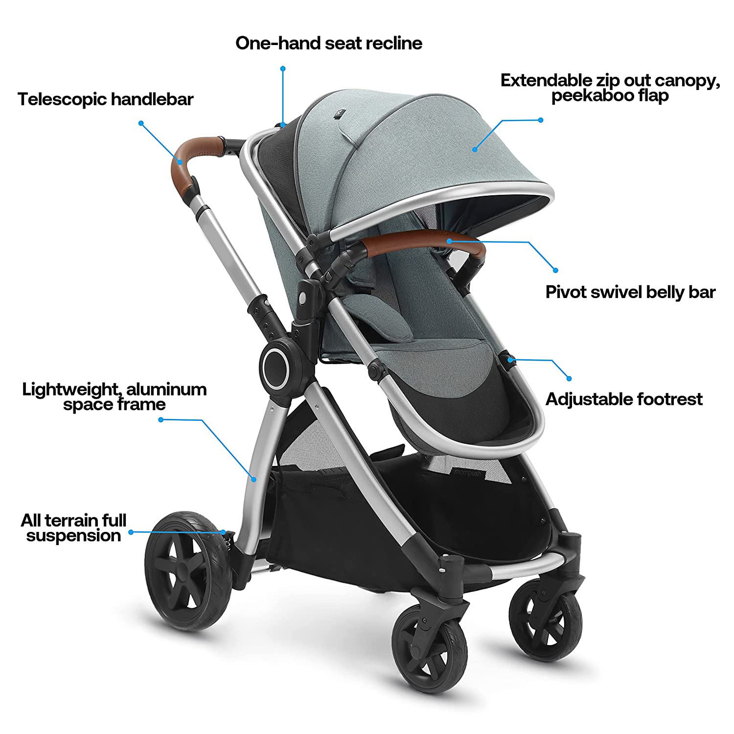 Baby Stroller with Removable Bassinet - Full-Size Baby Strollers for Comfortable Outings with Baby - Toddler Stroller with Reversible Stroller Seat - Smooth Glide Bassinet Stroller