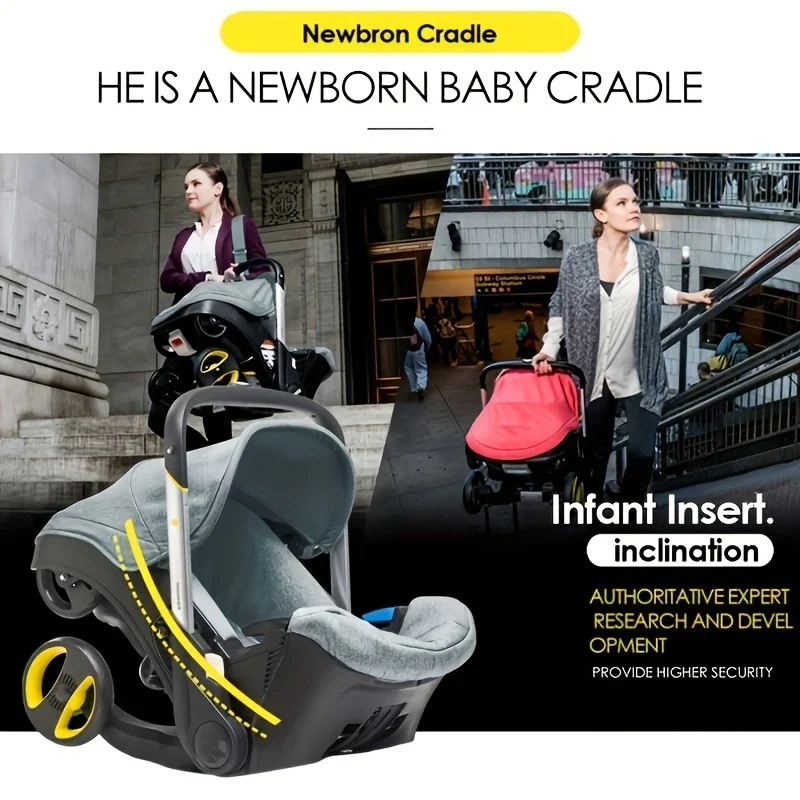 【Christmas discounts 🎄】Newborn 4-in-1 Folding Stroller with One-Touch Car Storage, Infant Car Seat