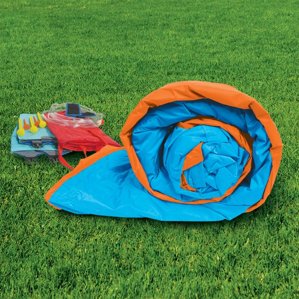 Banzai Sidewinder Falls Inflatable Water Park Play Pool with Slides and Blower