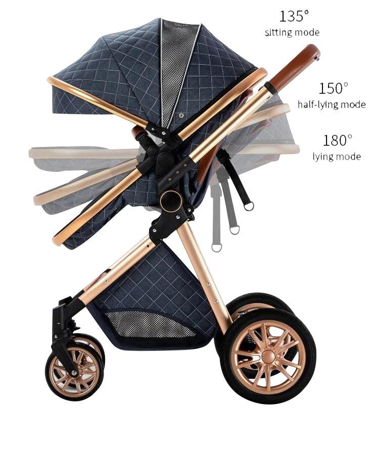 Perfect Pink Premium 3-in-1 Baby Stroller