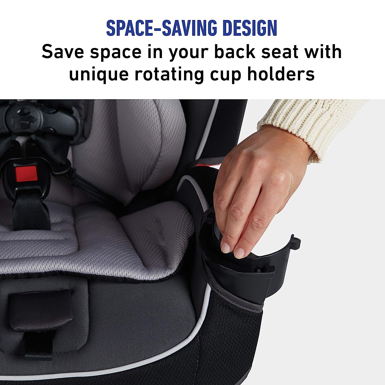 Slimfit 3 in 1 Car Seat -Slim & Comfy Design Saves Space in Your Back Seat, Darcie, One Size