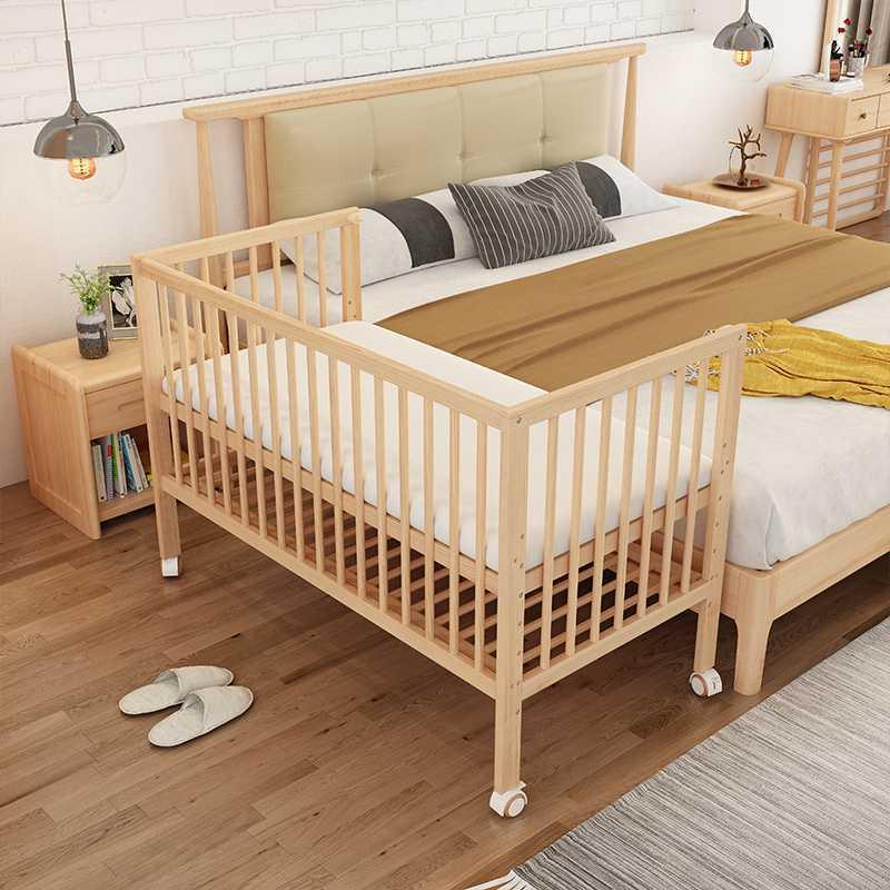 Solid wood crib Best selling solid pine wooden baby bed