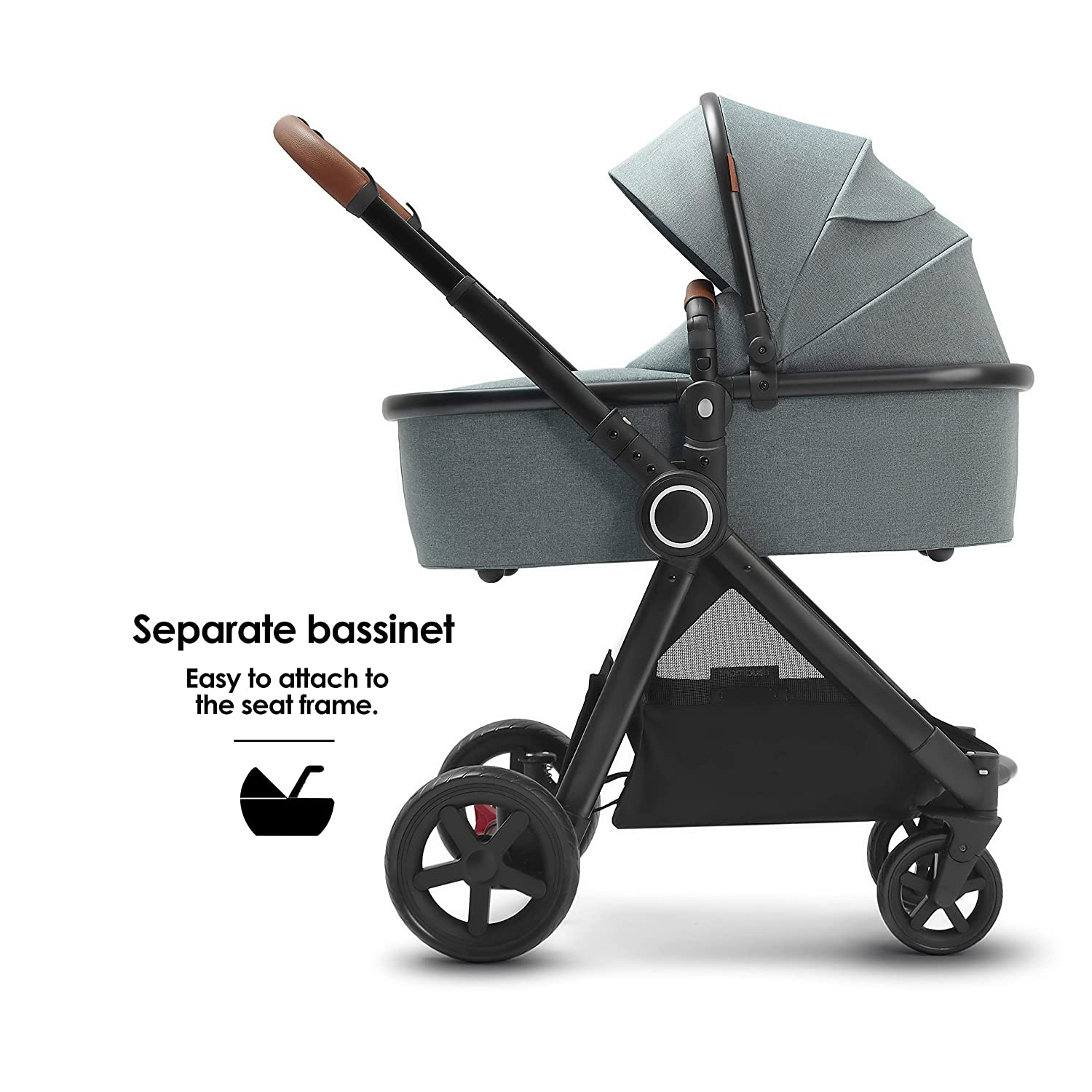 Baby Stroller with Removable Bassinet - Full-Size Baby Strollers for Comfortable Outings with Baby - Toddler Stroller with Reversible Stroller Seat - Smooth Glide Bassinet Stroller