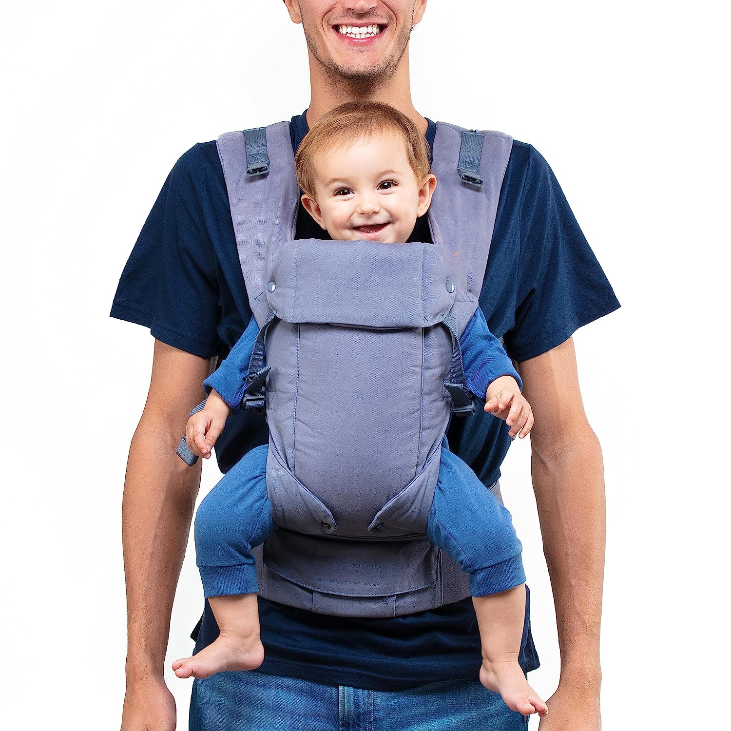 Baby Carrier Newborn to Toddler - All Positions Baby Body Carrier, Baby Carrier Backpack & Baby Front Carrier with Adjustable Seat, Ergonomic Baby Holder Carrier 7-35 lbs (Navy)