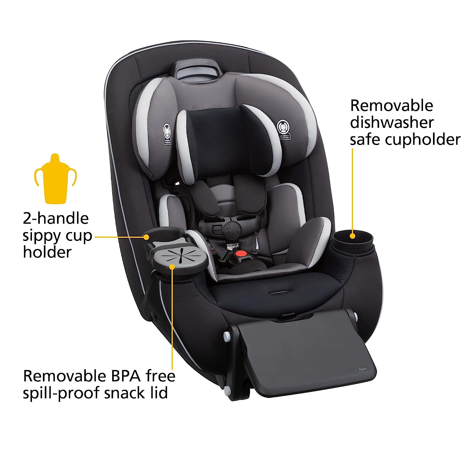 Safety 1st Grow and Go All-in-One Convertible Car Seat, Rear-facing 5-40 pounds, Forward-facing 22-65 pounds, and Belt-positioning booster 40-100 pounds, Carbon Wave