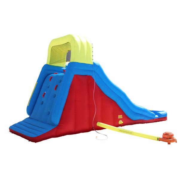 BANZAI Double Drop Raceway Large Inflatable Water Park Play Center - Dual Racing Water Slides & Climbing Wall - Outdoor Summer Fun For Kids & Families