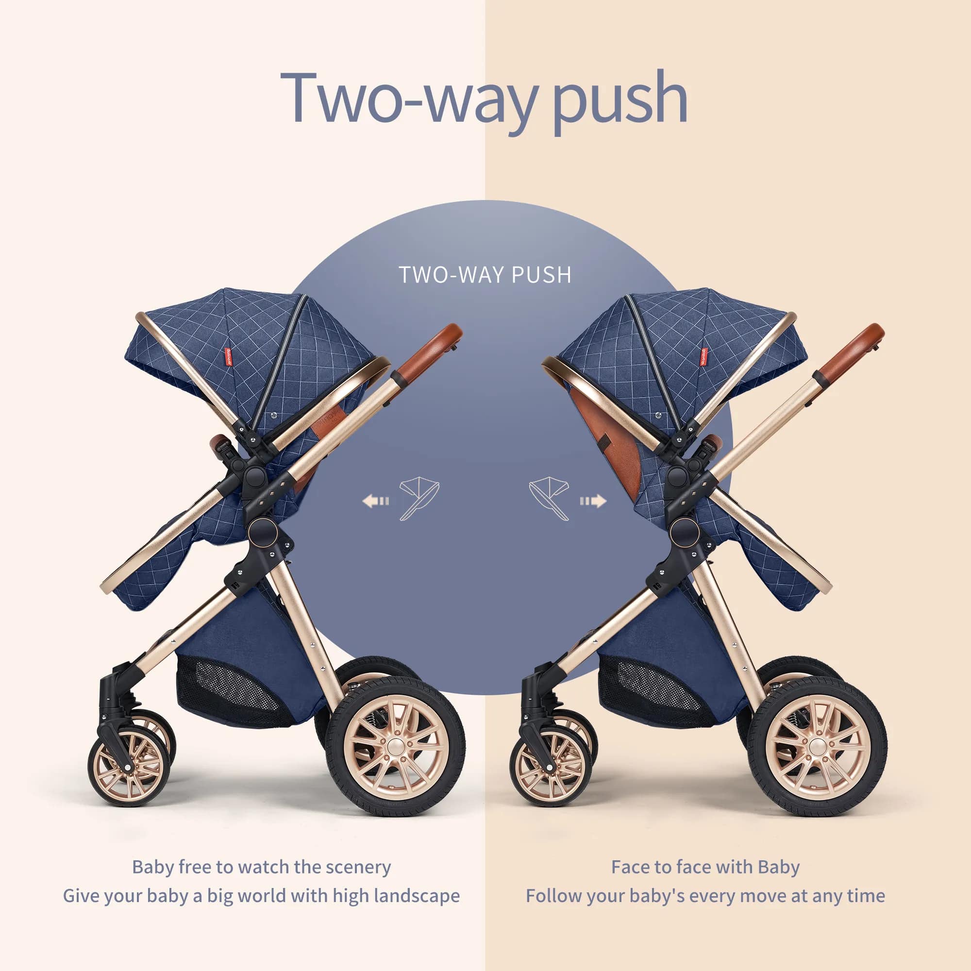 3 in 1 Luxury Baby Stroller (Free Car Seat)