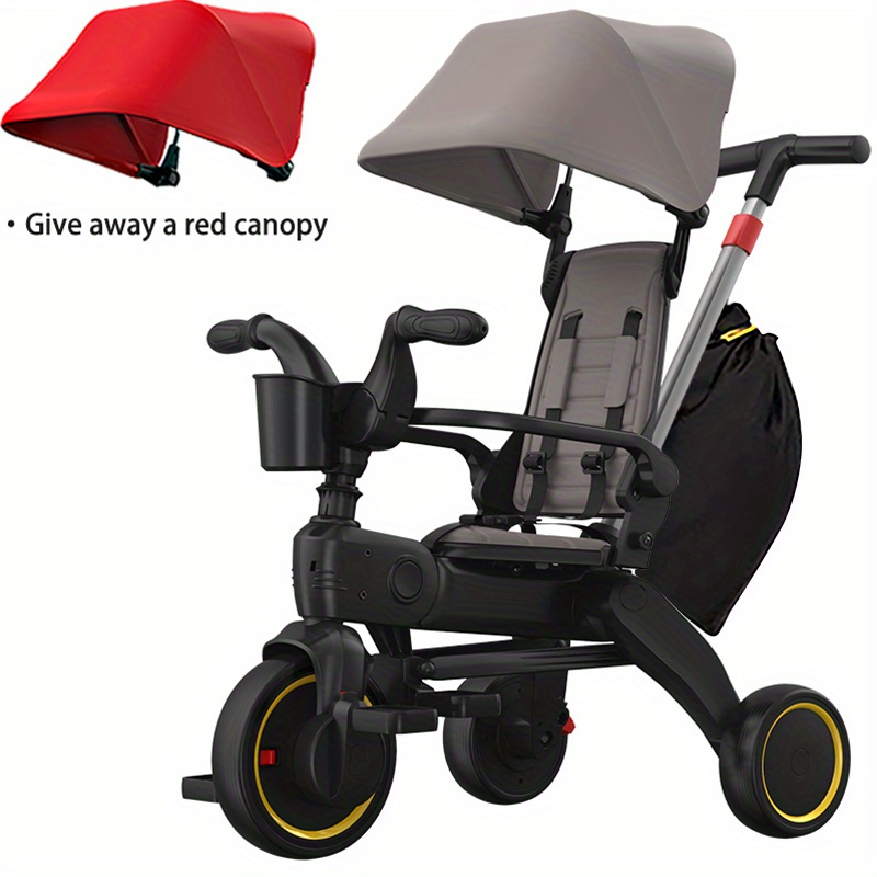 5-in-1 Premium Foldable Trike: The Ultimate Toddler Tricycle Stroller for Ages 10 Months to 4 Years!