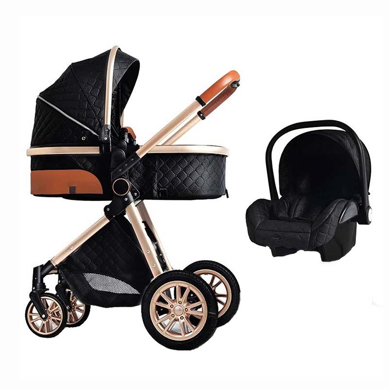 High Landscape Baby Stroller 3 in 1 Travel Luxury Pram Shock-Resistant Pushchair