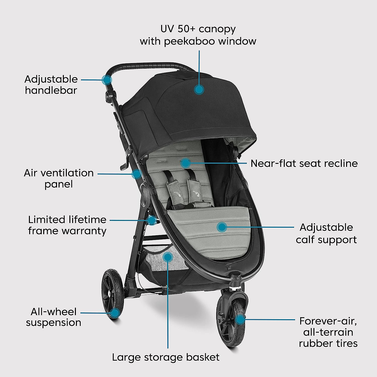 Baby Jogger City Mini GT2 All-Terrain Stroller, Jet