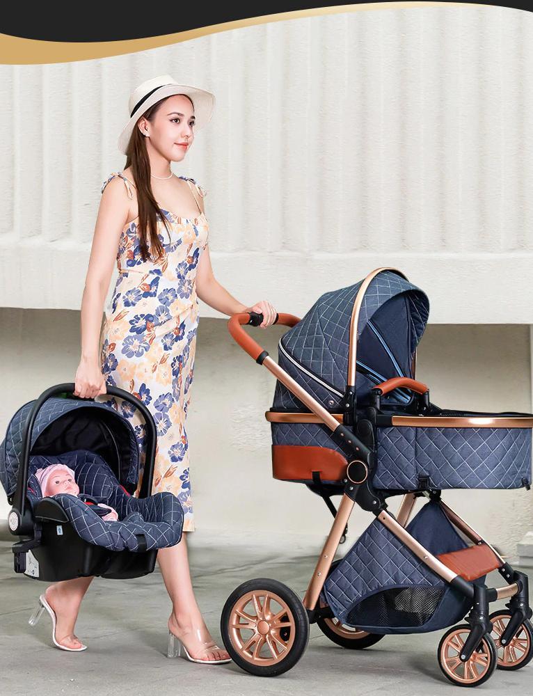 Perfect Pink Premium 3-in-1 Baby Stroller