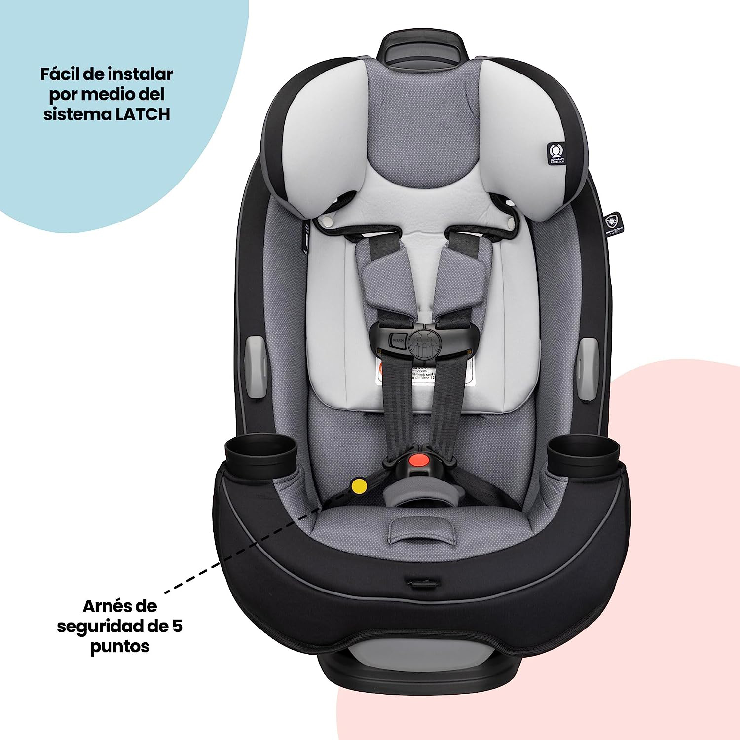 Safety 1st Grow and Go All-in-One Convertible Car Seat, Rear-facing 5-40 pounds, Forward-facing 22-65 pounds, and Belt-positioning booster 40-100 pounds, Carbon Wave