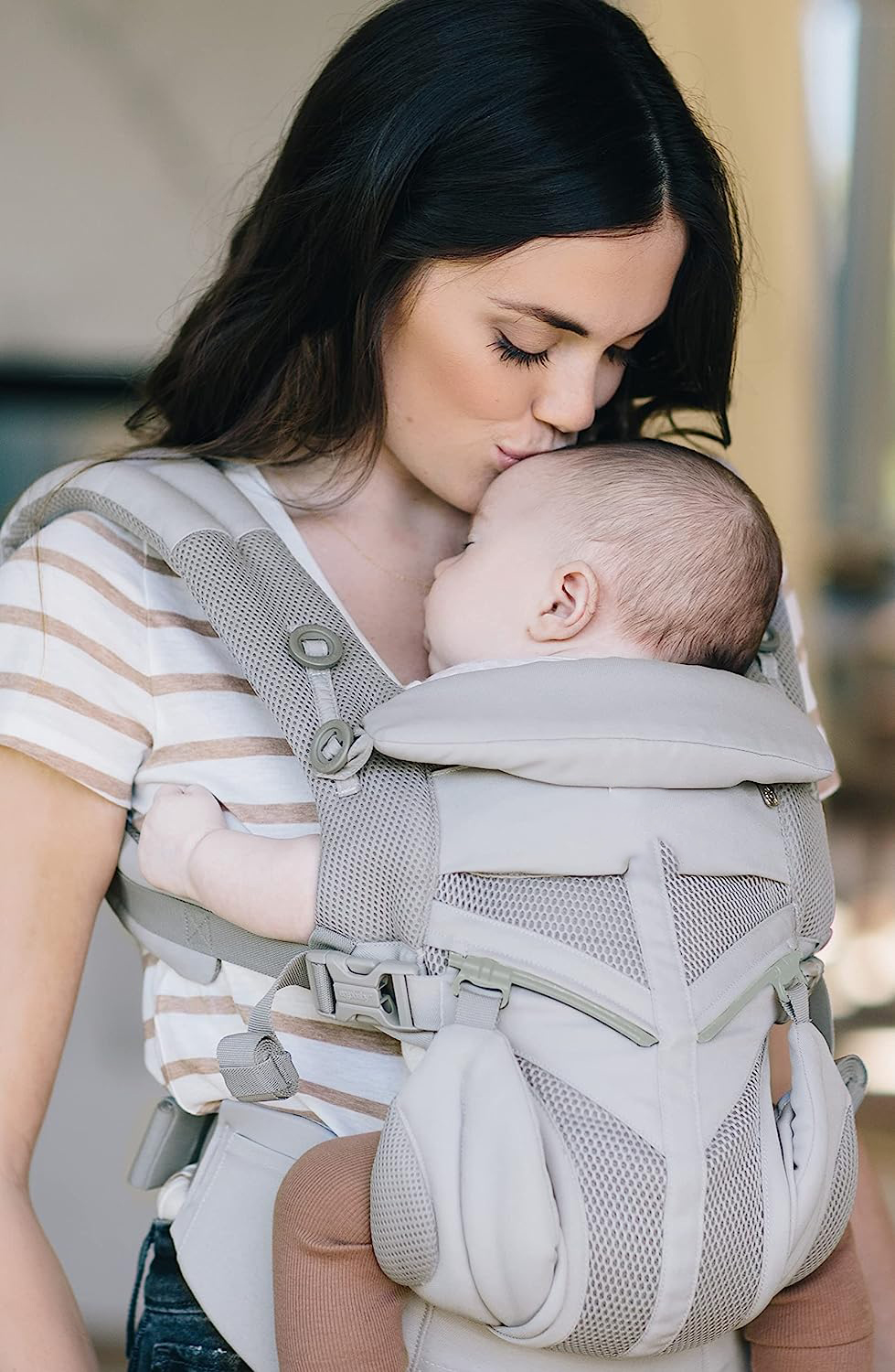 360 All-Position Baby Carrier for Newborn to Toddler with Lumbar Support & Cool Air Mesh (7-45 Lb), Pearl Grey