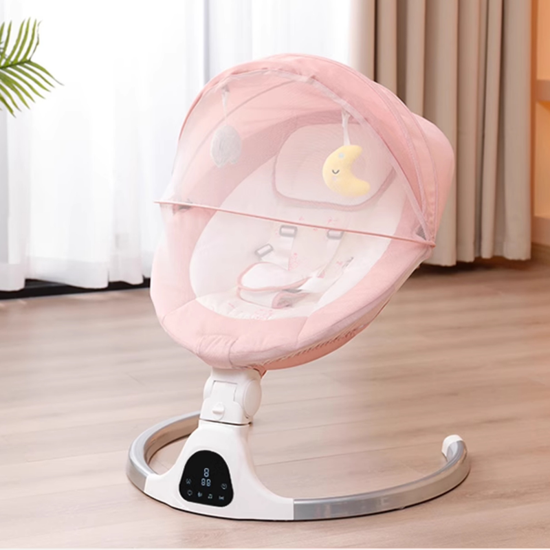 Baby Electric Bassinet, Baby Rocker, 5 Speed &10 Lullabies, Baby Bouncer,Adapter & BatteryPowered, For Indoor & Outdoor Use, RemoteControl,Grey