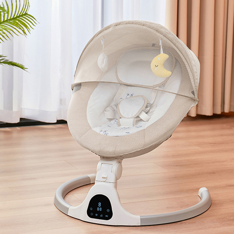 Baby Electric Bassinet, Baby Rocker, 5 Speed &10 Lullabies, Baby Bouncer,Adapter & BatteryPowered, For Indoor & Outdoor Use, RemoteControl,Grey