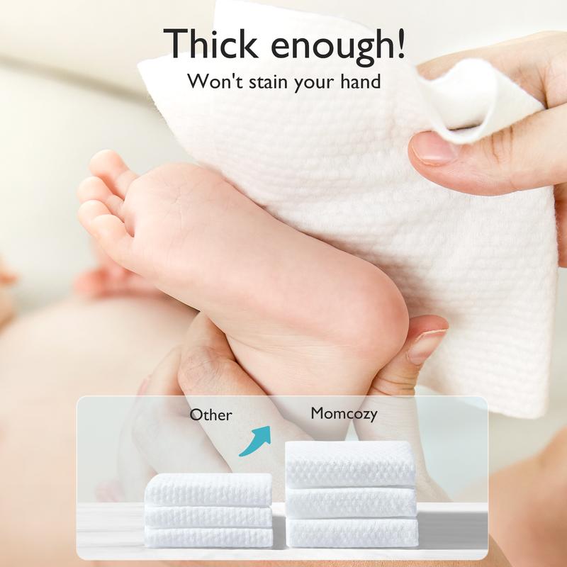 Water Wipes for Baby, Momcozy Water Wipes-Extra Large Size Design, Cleansing & Moisturizing Kid Wipes, Baby Stuff Girl Boy Items Unscented Infant Wipe Portable Mother Mom Gift Convenient Travel Gifts Momcozywipes Safe Baby Wipe Sensitive Skin Baby Wi