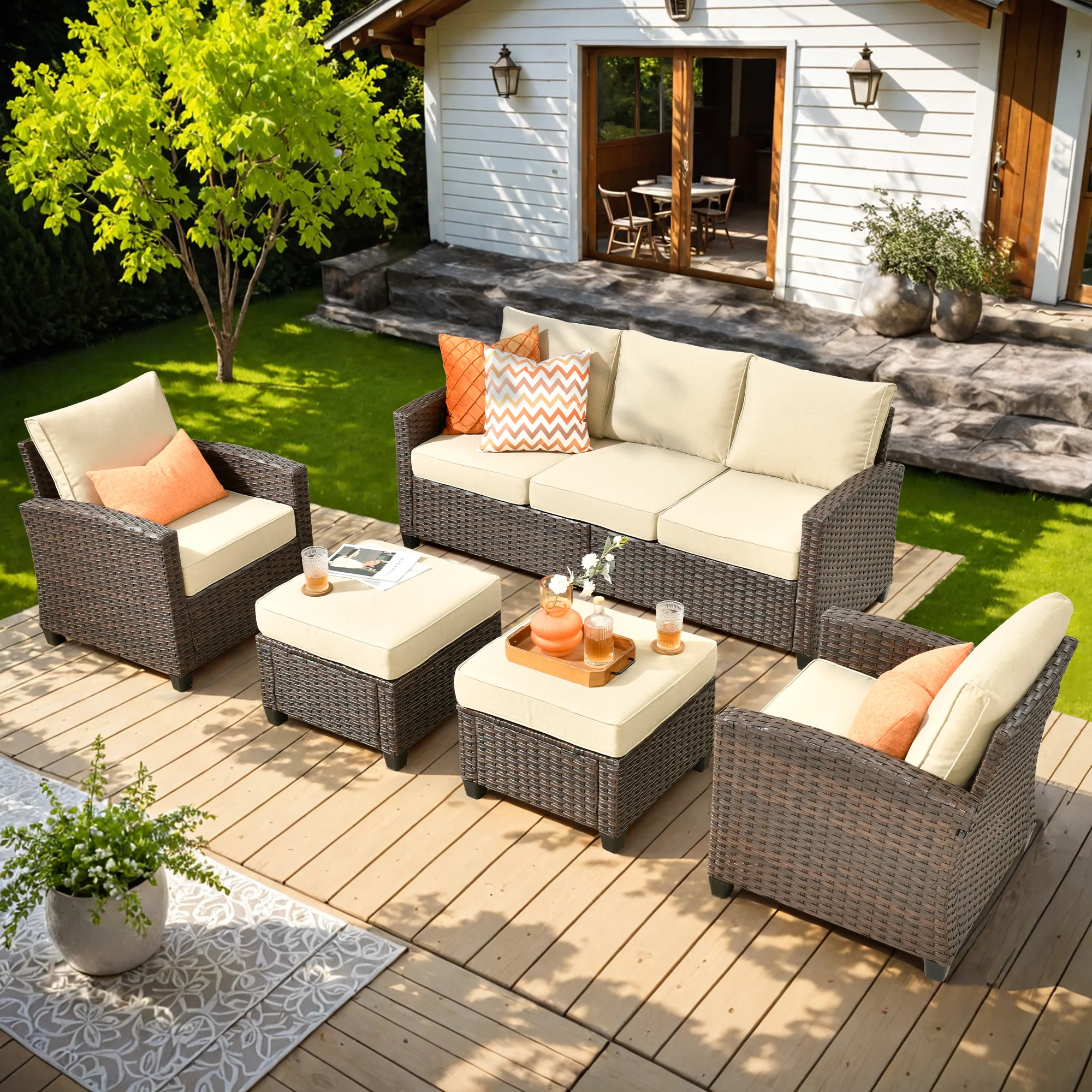 Ovios PRS Series Patio Conversation 5-Piece Set