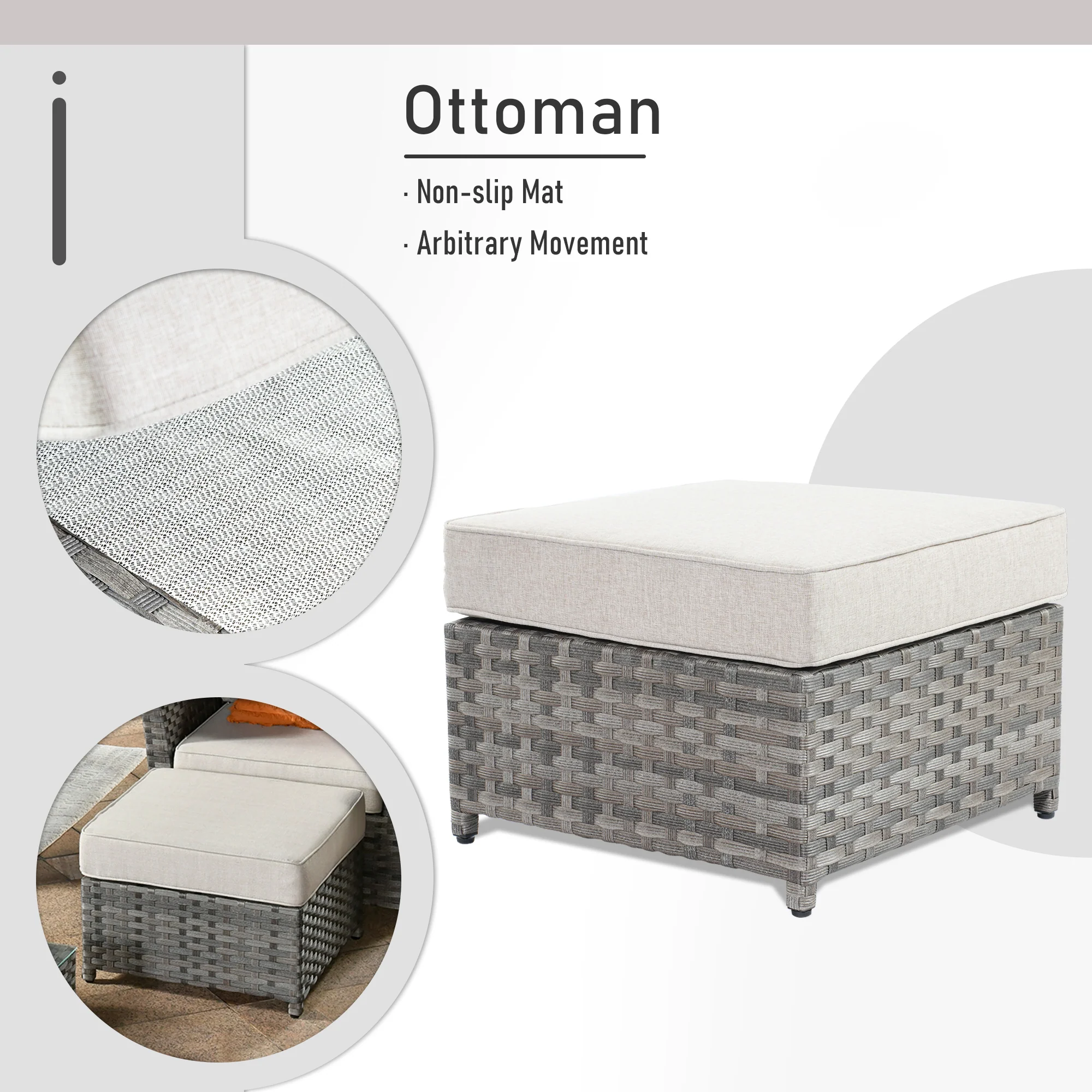 Ovios Patio Furniture Set 10-Piece include 42