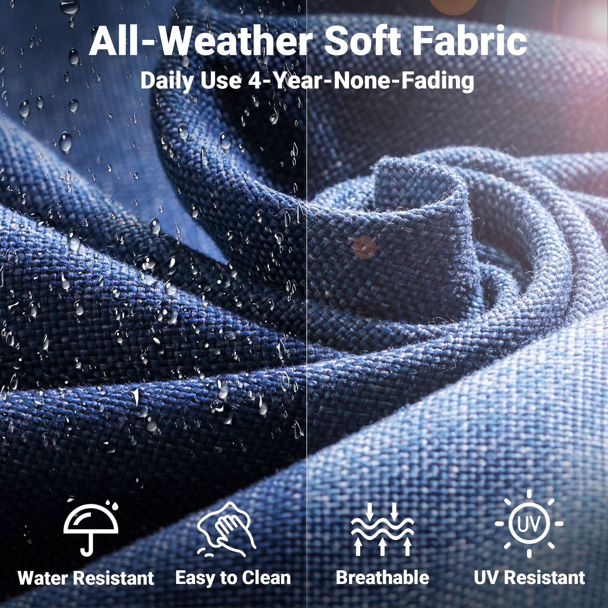 Ovios Patio Furniture Set New August 4 Piece High Back All Weather PE Wicker