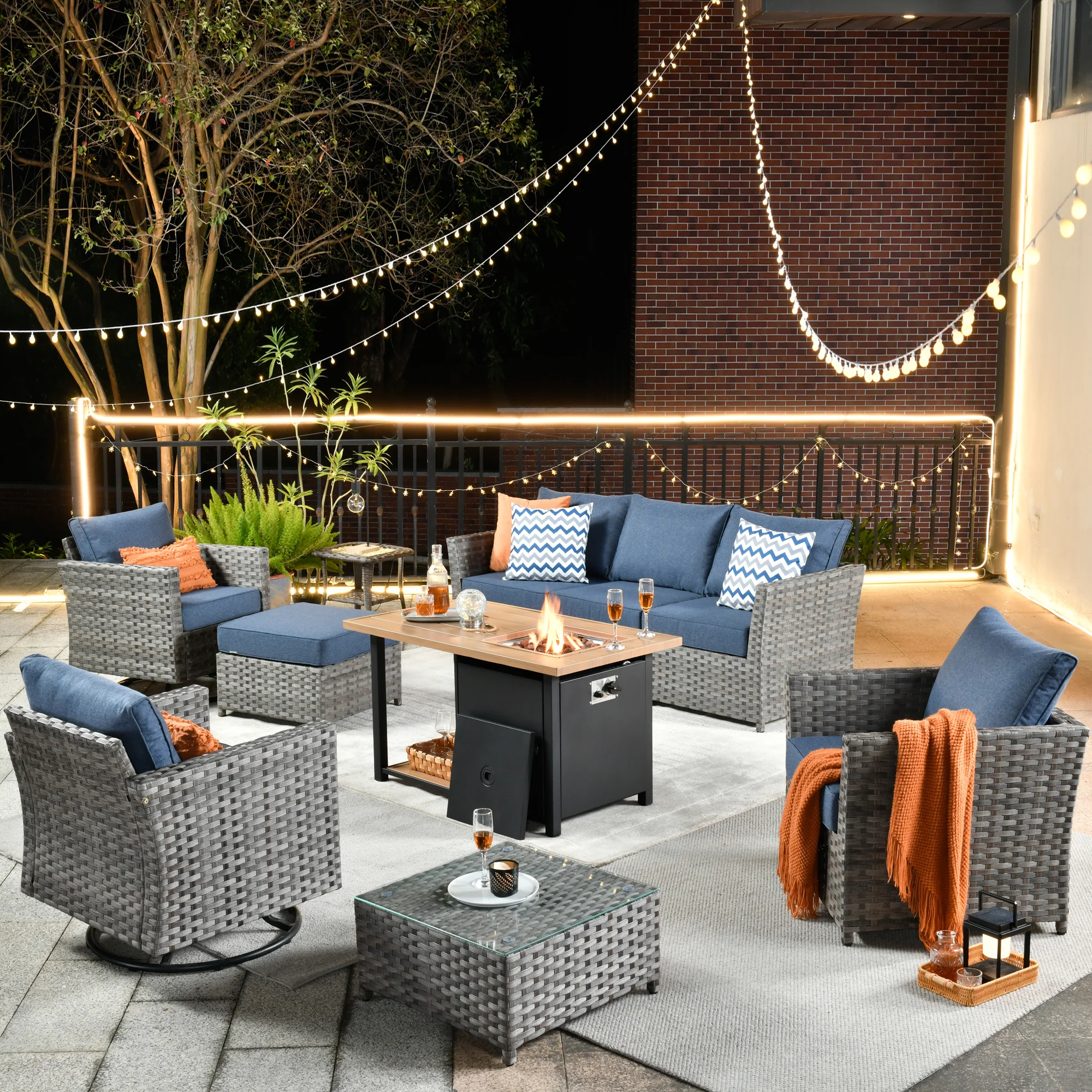 Ovios Patio Furniture Set 10-Piece include 42