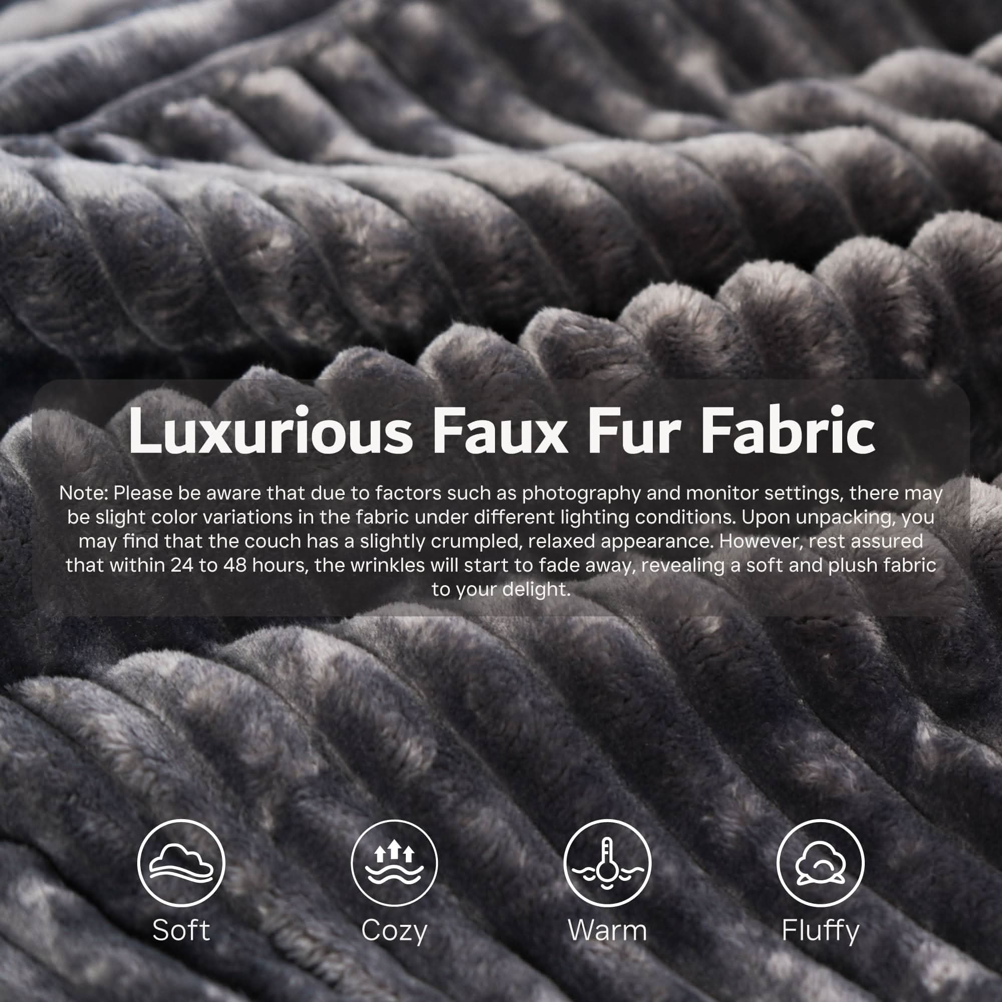 Ovios Cloud Couch U-Shaped,Plush Corduroy Sofa,No Assembly Required