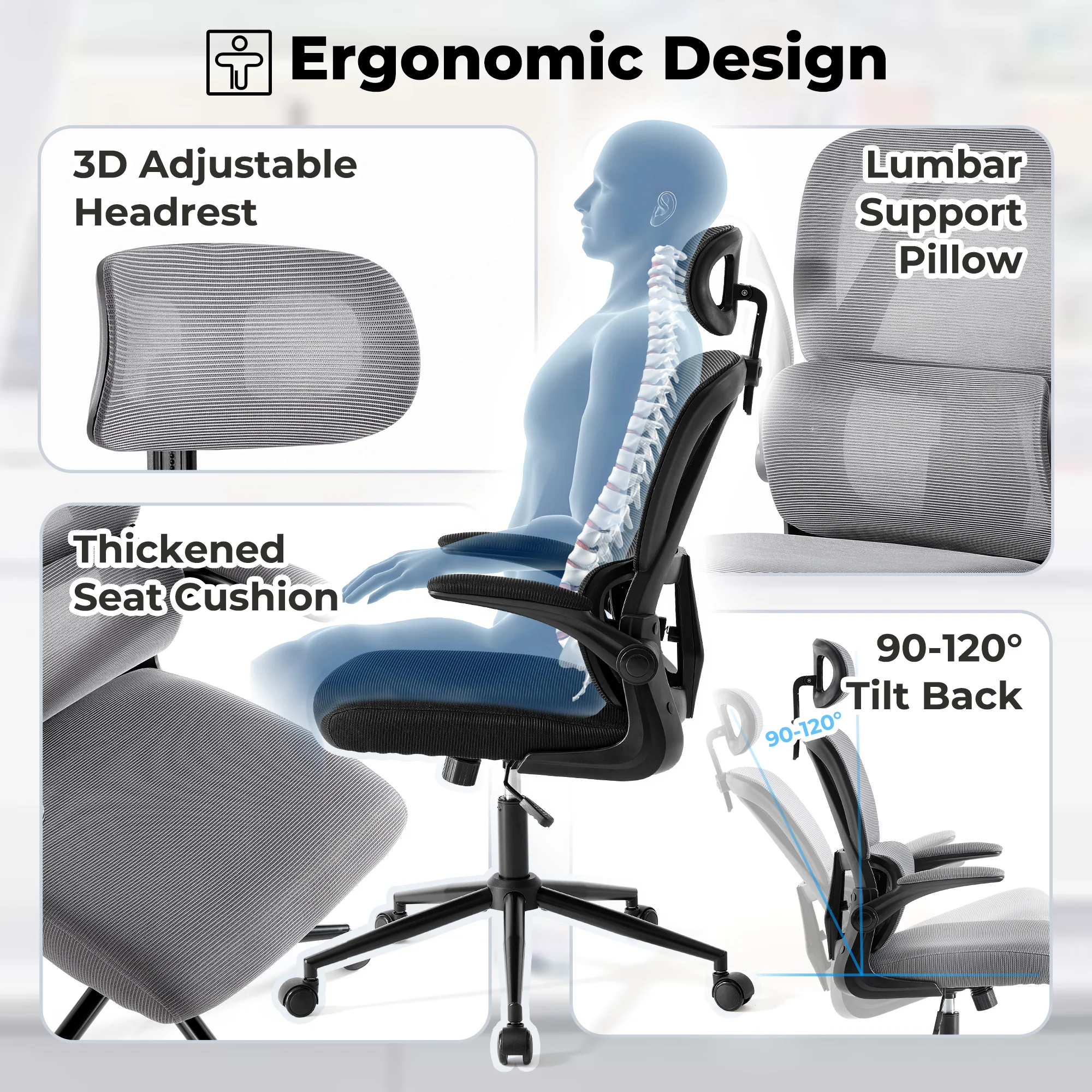 Ovios Office Chair, Ergonomic High Back,Lumbar Support
