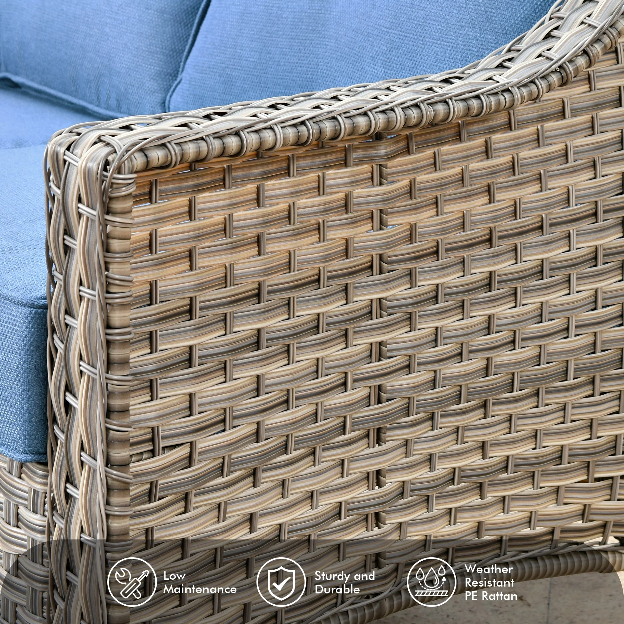 Ovios Conversation Set 5-Piece PAD Series include Rocking Chair & 47