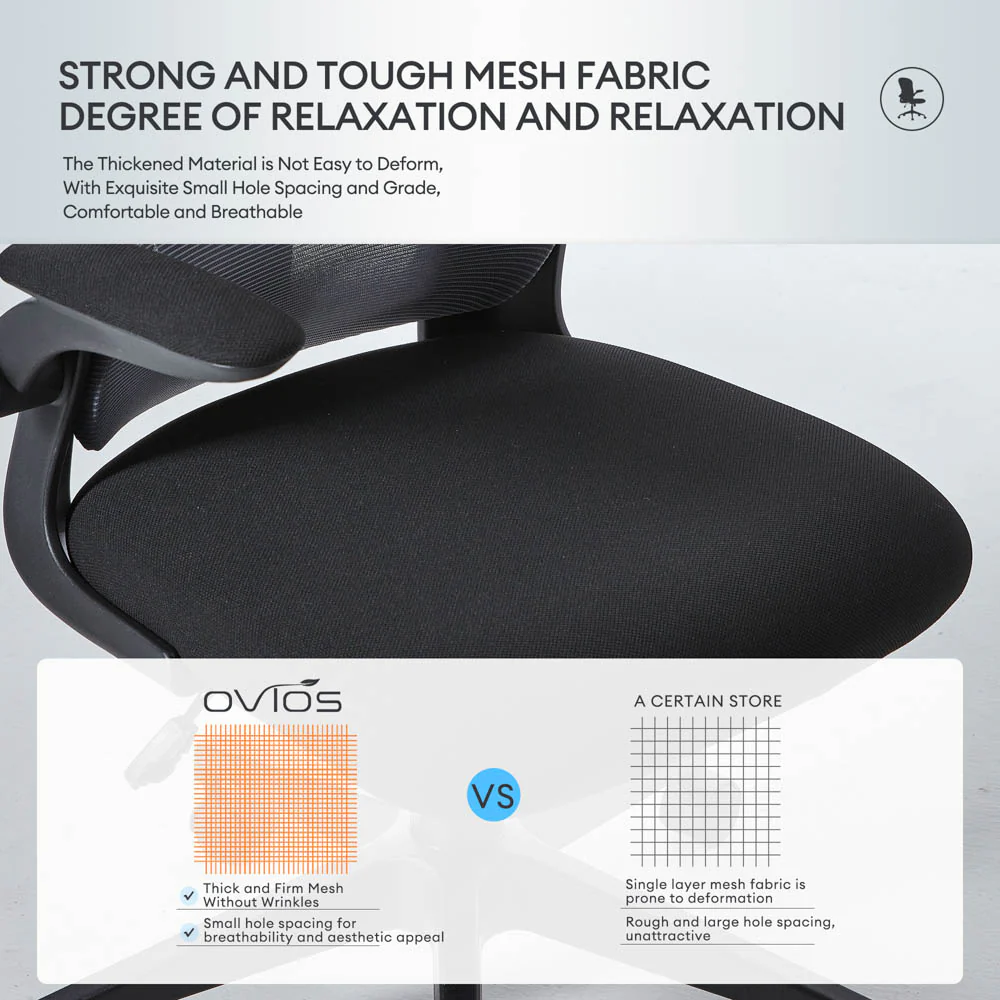Ovios Ergonomic Adjustable Mesh Office Chair, Lumbar Support, 4 Colors