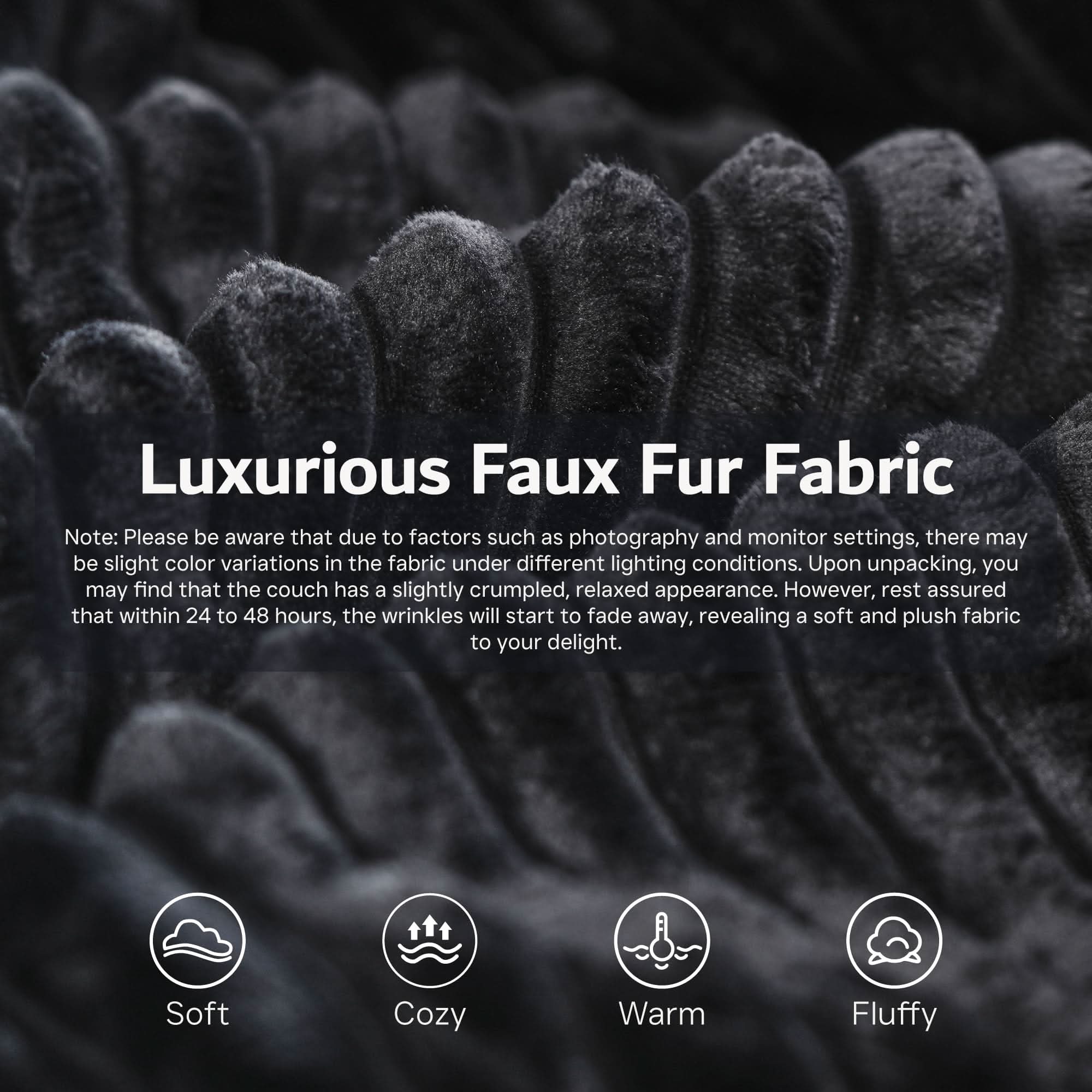 Ovios Cloud Couch U-Shaped,Plush Corduroy Sofa,No Assembly Required