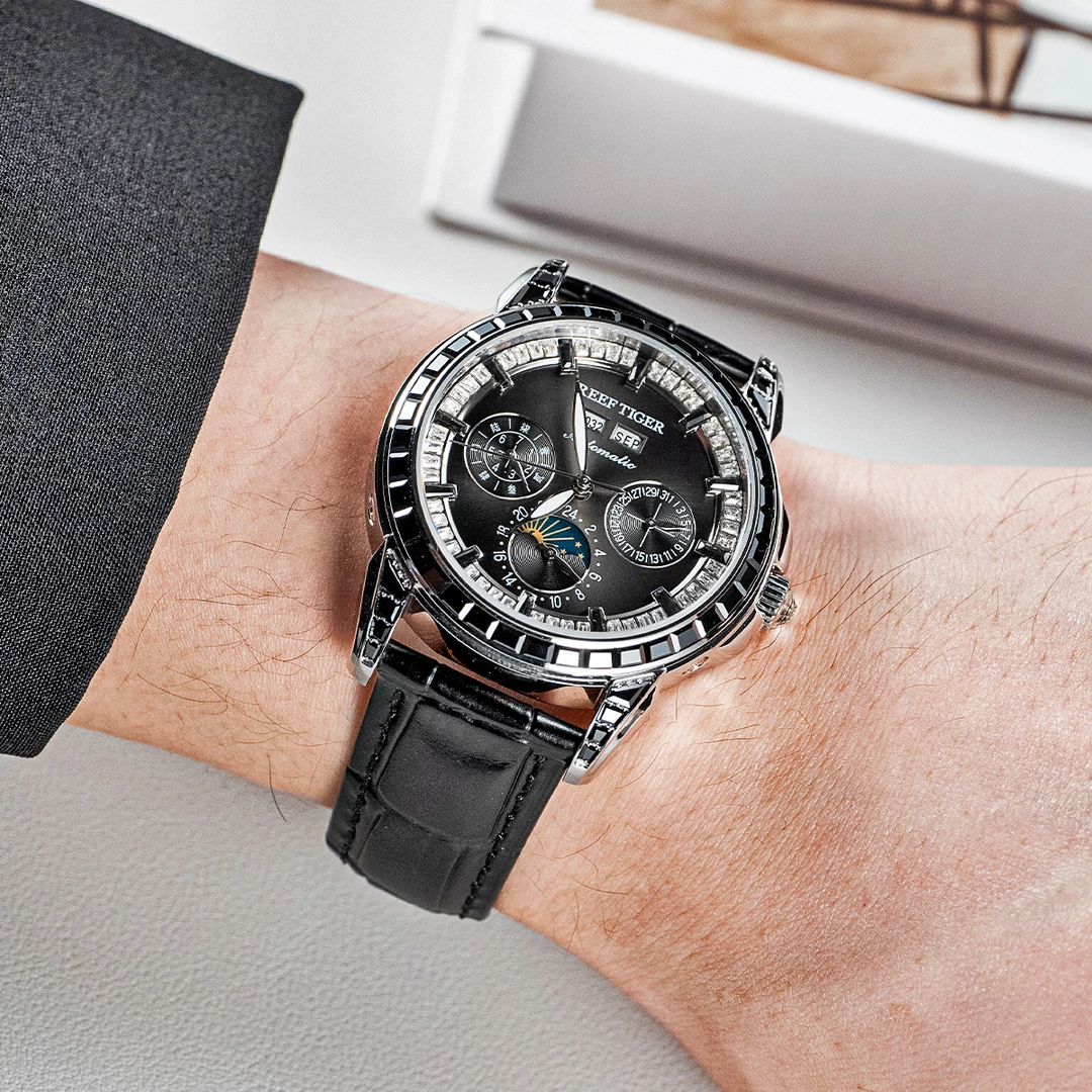 REEF TIGER/Reef Tiger fully automatic men's stylish simple waterproof watch-RGA1988 Observatory