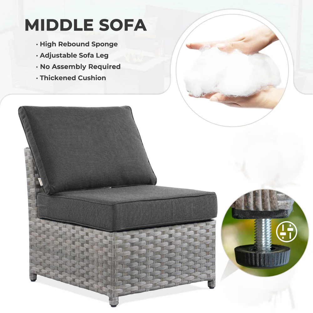 Ovios New Rimaru Series Patio Furniture Set  13-Piece include Swivel Chairs Set Partially Assembled